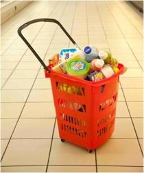 68 Litre 4 Wheel Rolling Trolley Basket