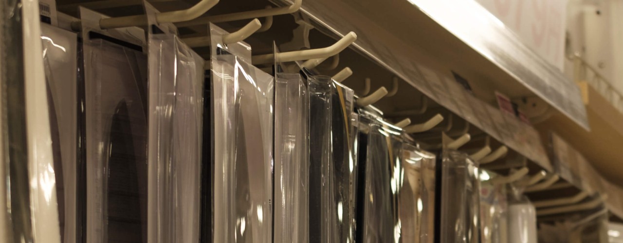 slatwall euro hooks in an organised shop