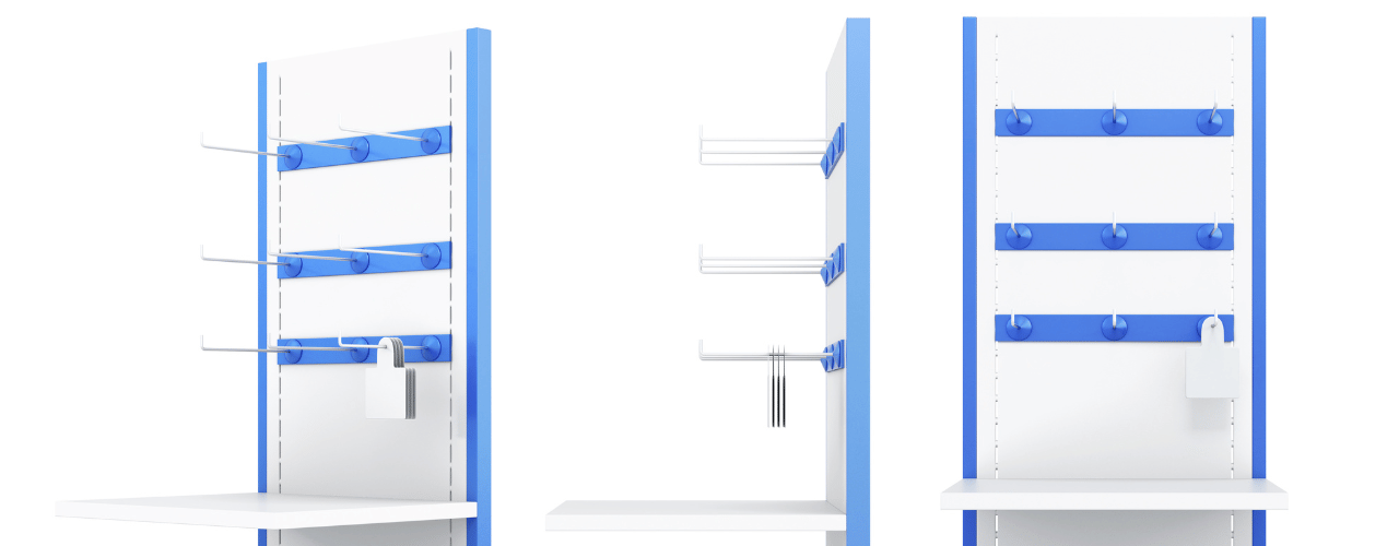 Pegboard hooks used in retail display